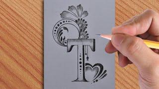 Making a beautiful and simple letter tattoo drawing with pencil || simple drawing video