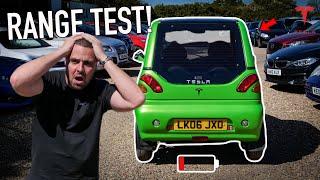 TESLA POWERED GWIZ RANGE TEST! | 15 YEAR OLD ELECTRIC CAR