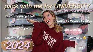 PACK FOR UNI WITH ME!  (first year, packing list inspo, must haves)