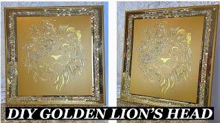 DIY Bling Canvas / Gold / Lion’s Head Stencil