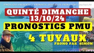 Pronostic Quinté du Dimanche 13/10/2024 : Pronostics PMU, 4 Tuyaux, Bases Solides et Tocard du jour