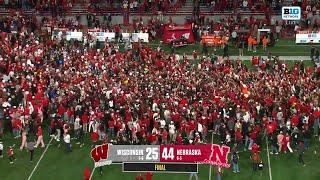 Nebraska fans RUSH Memorial Stadium after becoming bowl eligible for first time since 2016