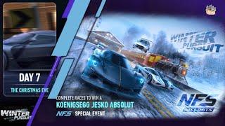 Winter Pursuit  2024 Koenigsegg Jesko Absolut | Day 7  THE CHRISTMAS EVE | NFS No Limits