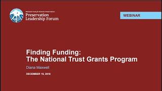 Finding Funding: The National Trust Grants Program (Forum Webinar)