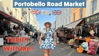 PORTOBELLO ROAD MARKET! Shop With Me! Thrifting for HIDDEN TREASURES! Vintage Flea Market Finds