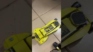 The sound of a floor jack