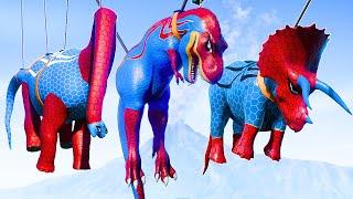 Spider-Man T-Rex vs Spinosaurus & Ultimasaurus – Epic Dinosaur Battle | Jurassic World Evolution