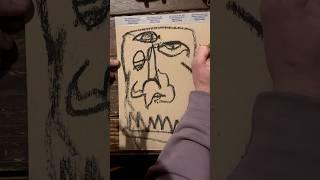 Daily Faces Challenge: Day 352/365- Oil Pastel Single Line Drawing | Art Timelapse #shorts