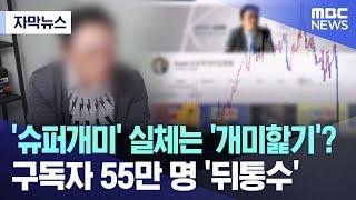 [자막뉴스] '슈퍼개미' 실체는 '개미핥기'? 구독자 55만 명 '뒤통수' (MBC뉴스)