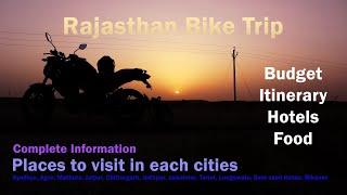 Rajasthan Bike Trip | Rajasthan Tour - Planning, Itinerary, Budget