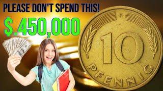 $450,000.00 DO YOU HAVE IT ! Rare and Expensive Error Coin 10 Pfennig Germany worth big money