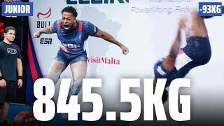 Nathaniel Massiah | 845.5kg Total | IPF Junior Worlds 2024