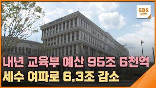 내년 교육부 예산 95조 6천억…세수 여파로 6.3조 감소  / EBS뉴스 2023. 08. 29