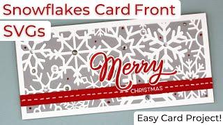 Snowflake Card Front SVGs for Christmas & Winter