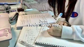 3am cramming before exam // pencil asmr, page-flipping, no music, study with me