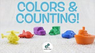 Learn COLORS & COUNTING WITH TRANSPORT VEHICLES | For Toddlers | From Learning Toolkit