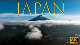 FLYING OVER Japan in 8K - Okinawa, Tokyo, Kyoto, Mount Fuji, Kawaguchiko, Kurama. Top music in world