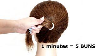 5 one-minute buns for short hair.