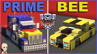 Minecraft: How To Make  Prime & Bee in Vehicle Form In Minecraft "Transformers"