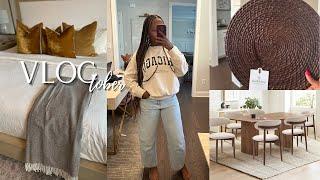 VLOGTOBER| BED REFRESH, DINING ROOM PREP, CHILL DAYS AT HOME, BRAID REFRESH