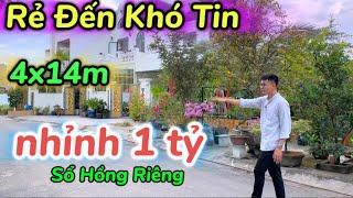 KIẾM BAO LÂU MỚI CÓ - Nhà sổ hồng riêng Đúng giá nhỉnh 1 Tỷ  Đinh Đức Thiện Chợ Bình Chánh 4x14m