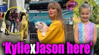 Wyatt brings Taylor gifts as Jason & Kylie Kelce support Swift at Eras Tour Miami N1