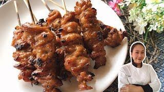 Pork BBQ • Thai Style Pork Skewer Recipe • Moo Ping |ThaiChef Food