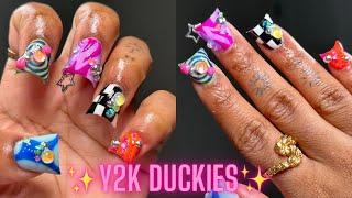 Y2K Inspired Duck Nails | Short Polygel Nails