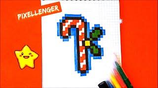 How to Draw Christmas Loli Pop Candy New Year Picture Simple Pixel Art 如何繪製 कैसे आकर्षित करने के लिए