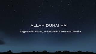 Allah Duhai Hai song lyrics | Race 3 | Amit Mishra | Jonita Gandhi | Sreerama Chandra