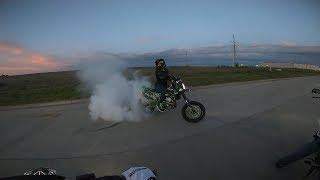 supermoto, burnouts with the homies