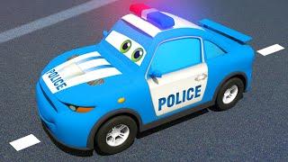 Blue Police Car & Race Cars - Magic Hat | Motorville - 3D Cars Cartoon for Kids