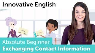 How to Exchange Contact Information in English - Innovative English