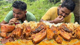 EPIC GADWALI PORK EATING CHALLENGE | MUKBANG SPICY PORK CURRY WITH |HUNGRY GADWALI EATING CHALLENGE