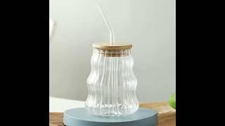 JX5127  Glass Jar with Straw Lid