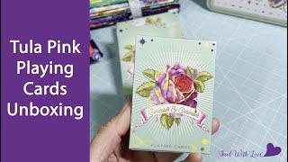 Tula Pink playing cards unboxing