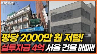 평당 2000만 원 저렴한 실투자금 4억 서울 건물 매매 추천! [구해줘빌딩 건물 매매 컨설팅] | 건물투자 건물리모델링 서울건물매매 서울빌딩매매 건물투자방법