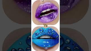 Purple  vs Sky blue  makeup  ring  purse  heels for women in