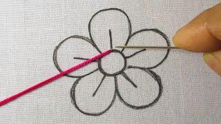 Hand Embroidery Beautiful Flower Embroidery Design Super Easy Blanket Stitch Flower Embroidery