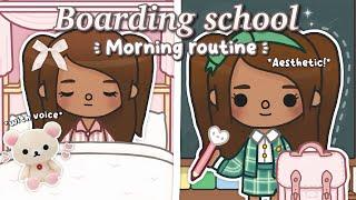 Aesthetic morning routine as a boarding school student  *WITH VOICE* II Toca boca roleplay