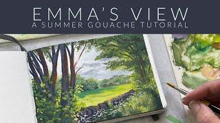 Emma's View Gouache Landscape Painting Tutorial