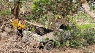 I found a broken car abandoned in a dry stream. I'll have someone tow it away and restore it.