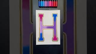 “H” Drawing with gradient technique!#art #drawing #sketching #shorts #artandcraft #trendingshorts