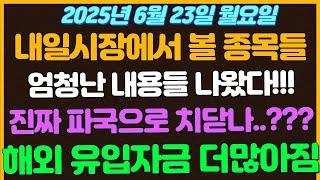 [6월23일 월요일 추천종목!] 주말동안 엄청난 내용들 나왔다!!  이스라엘, 이란, 미국전쟁 파국으로 치닫을까?  국내코스피3000달성! 해외유입자금 더많아진다!