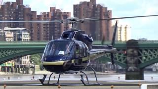 Airbus Helicopters AS355 F Ecureuil G-BOSN / Take off at London battersea heliport