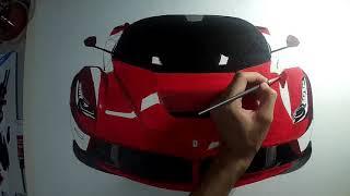 Ferrari LaFerrari Acrylic Painting Time Lapse