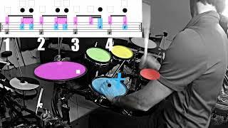 Rythme reggae apprendre la batterie en couleur drumming color Julien bonamy