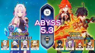 C0 Kinich Burning & C0 Neuvillette + C0 Citlali Freeze | Spiral Abyss 5.3 | Genshin Impact