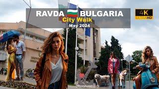 Phantom City ️ Rainy Ravda walk  Bulgaria -City in the low season- May 2024 -4k