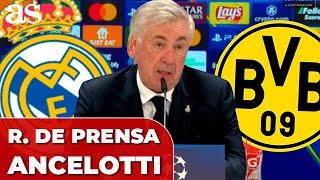 ANCELOTTI,  RUEDA PRENSA COMPLETA hoy REAL MADRID 5 - BORUSSIA DORTMUND 2 CHAMPIONS LEAGUE